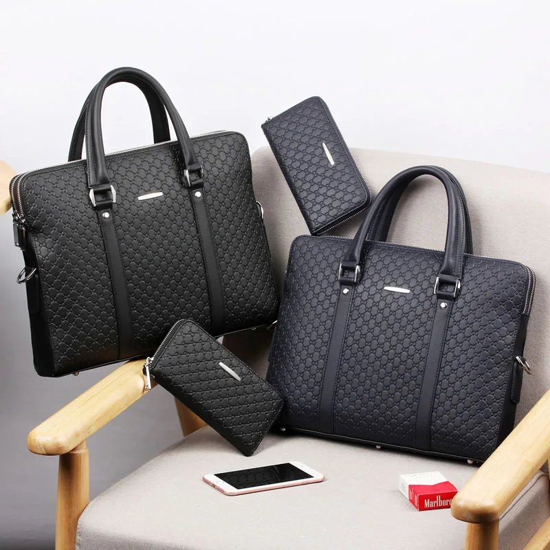 Men's Fashion Business Briefcase Casual Shoulder Bag Double Layers Laptop Bag Large Capacity Male Handbag Travel Bag