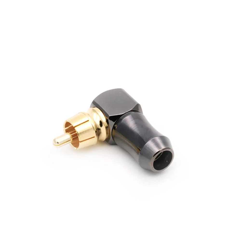 10pcs/lot RCA Male Plug Gold Plated Straight / Right Angle RCA Connector Audio Speaker Cable Plug Adapter Wholesales