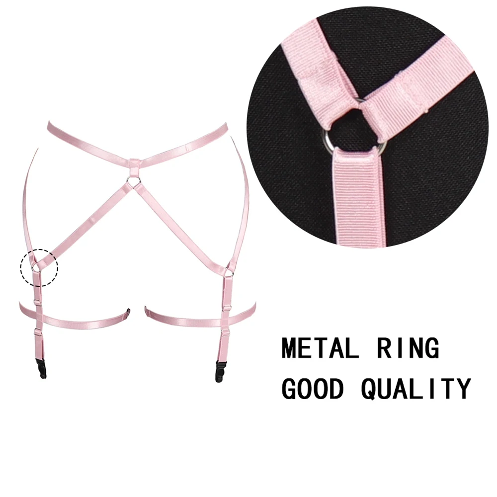 Correias eróticas de fetiches ajustáveis, cinto de suspensório de cintura tamanho, peitoral sexy feminino, meia-calças, acessórios punk goth espada cinto