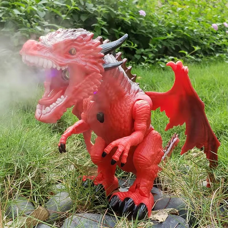 Large Spray Dinosaurs Tyrannosaurus RC Animal With Light Sound Robot Electronic Walking Model Children toys for Kid Gift XMAS