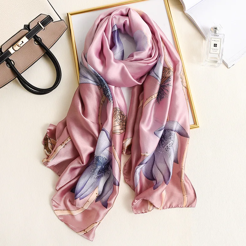 

2023 180*90cm Luxury Brand Women Scarf Summer Silk Scarves Lady Fashion Headscarf Silk Sunscreen Shawl stole bandana muffler