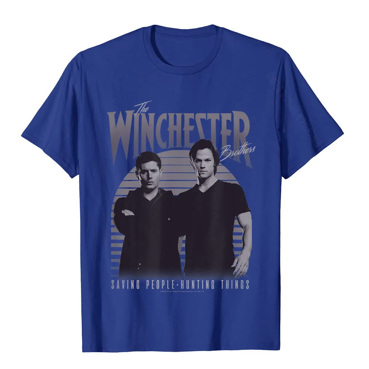 Supernatural The Winchester Brothers Vintage T-Shirt Top T-Shirts Discount Print Cotton Men Tops Shirt Crazy