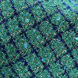 France Tweed Green Lattice Sequins Yarn Dyed Braided Tweed Fabric For Woman Autumn Jacket Dress Suits Coat DIY Sewing Material