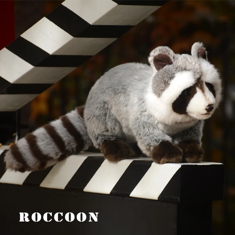 Cute Raccoon Simulation Lifelike Plush Doll Toy Real Life Animals Dolls Baby Birthday Gifts