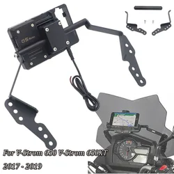 BLACK 12mm Mobile GPS Navigation Station Frame Plate Bracket For Suzuki Vstrom 650 V-Strom 650XT 2017 2018 2019