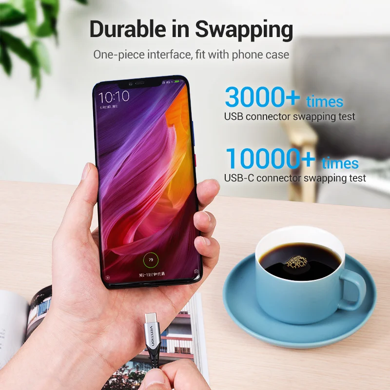 Vention 5A kabel USB typu C dla Xiaomi Huawei P40 Pro Mate 30 P30 Supercharge 40W USB-C kabel ładowarki szybki przewód ładowania