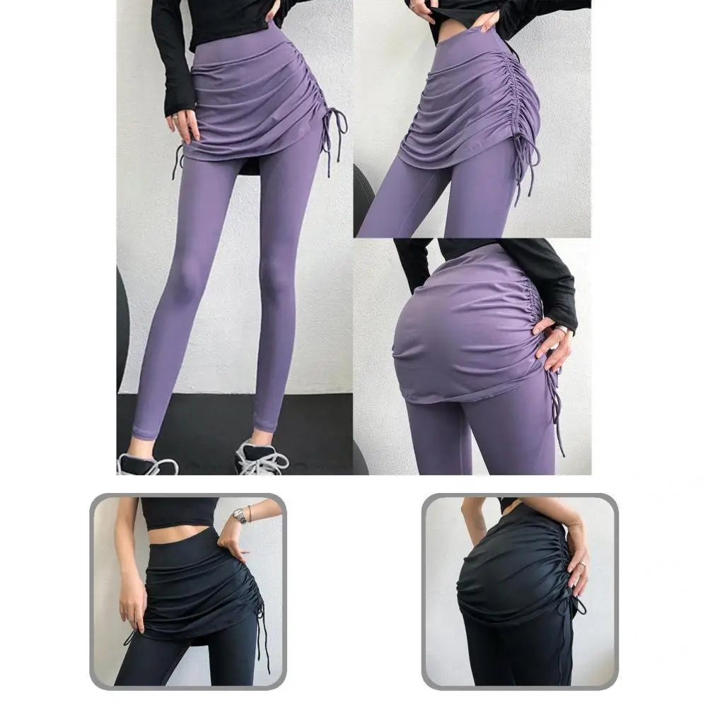 Fitness Pants   Fake Two Pieces Pants Skirt  Yoga Legging Durable Fitness Tights