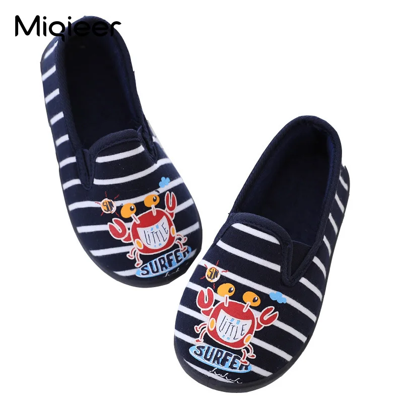 Boys Children Home Slippers 2021 Autumn Spring Winter Cotton Fabric  Anti Skid Soft Sole Kids House Shoes Warm Floor Footwear