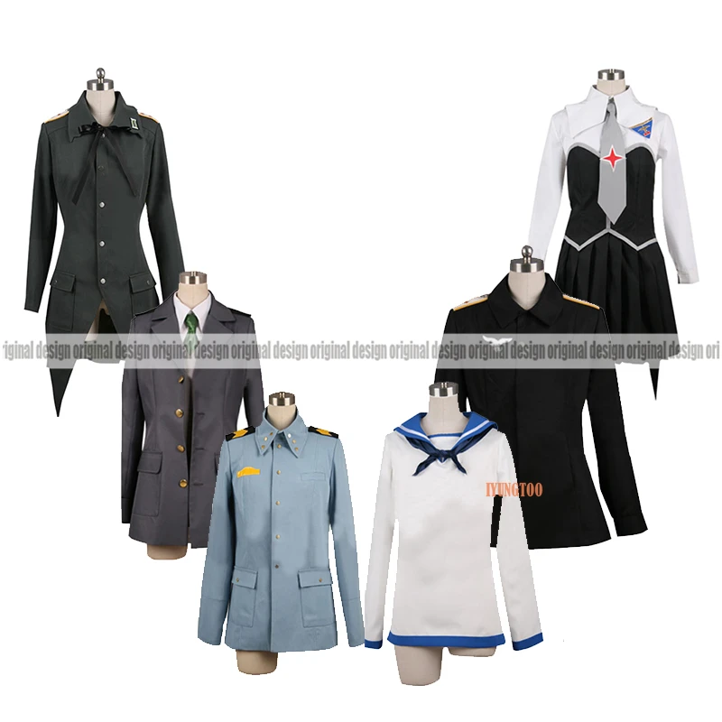 

Strike Witches Yoshika Miyafuji Mio Sakamoto Lynette Bishop Clothing Cosplay Costume,Customized Accepted