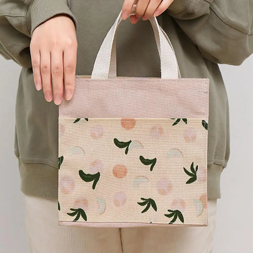 Portable Durable Tote Shopping Bag Fruit Pattern Widened Handle Travel Packing Tote Bag Foldable Shoulder Bag Shopping Supplies