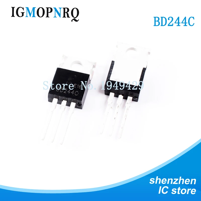 10PCS BD244C TO-220 BD244 Bipolar junction transistor (BJT) PNP Epitaxial Sil New