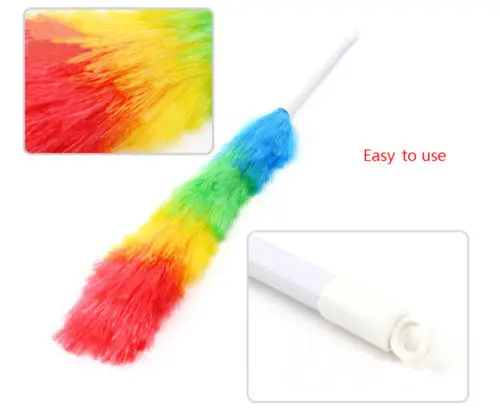 Fashionable Magic Colorful Anti Static Feather Duster Telescopic Handle Cleaning Products Tools Household