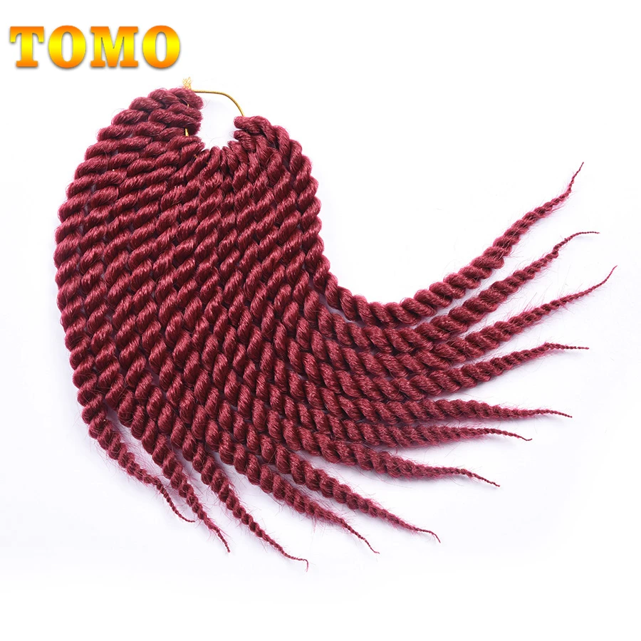 TOMO 12 "18" trecce senegalesi intrecciate all'uncinetto 12 radici estensioni dei capelli intrecciate africane pre-intrecciate Ombre capelli sintetici