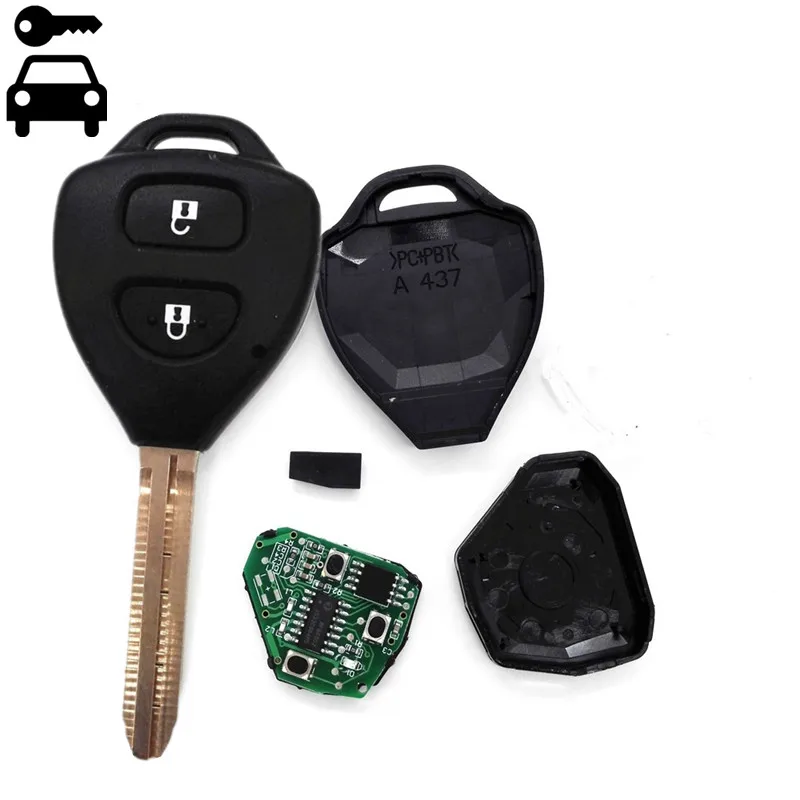 Car 2 Button Remote Key Fob 315MHz with 4D67/G Chip for Corolla RAV4 Fortuner 4Runner Hilux Yaris Avalon Echo Prado TOY43 Blade