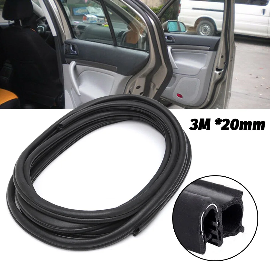 

3M Car Door Edge Trim Protector Guard Rubber Seal Strip Hardwearing Dustproof With steel sheet Universal