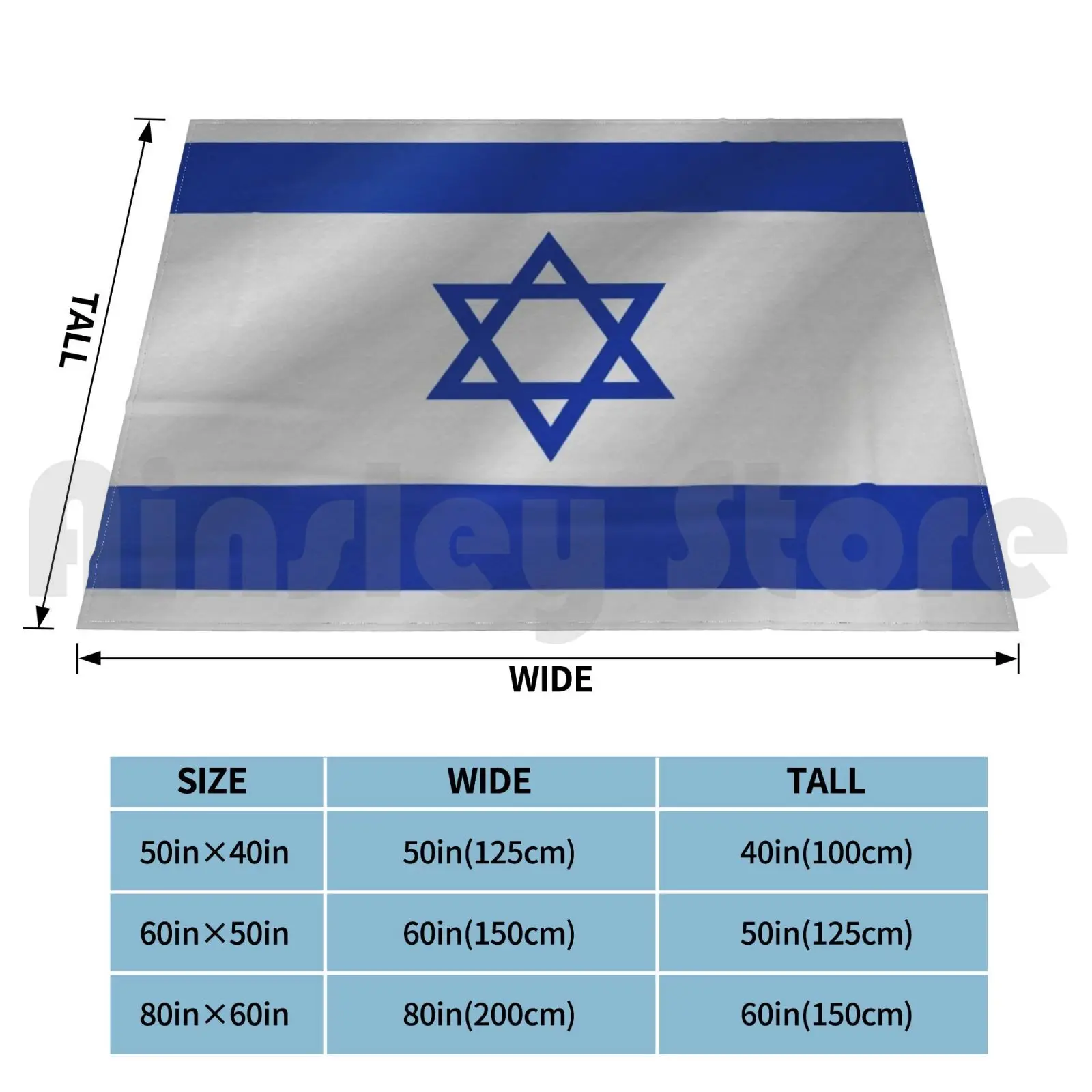 Israel Flag Waving Blanket Fashion Custom Israel Judaism Jewish Jew Jews Israel Star Of David Israel Flag Israel