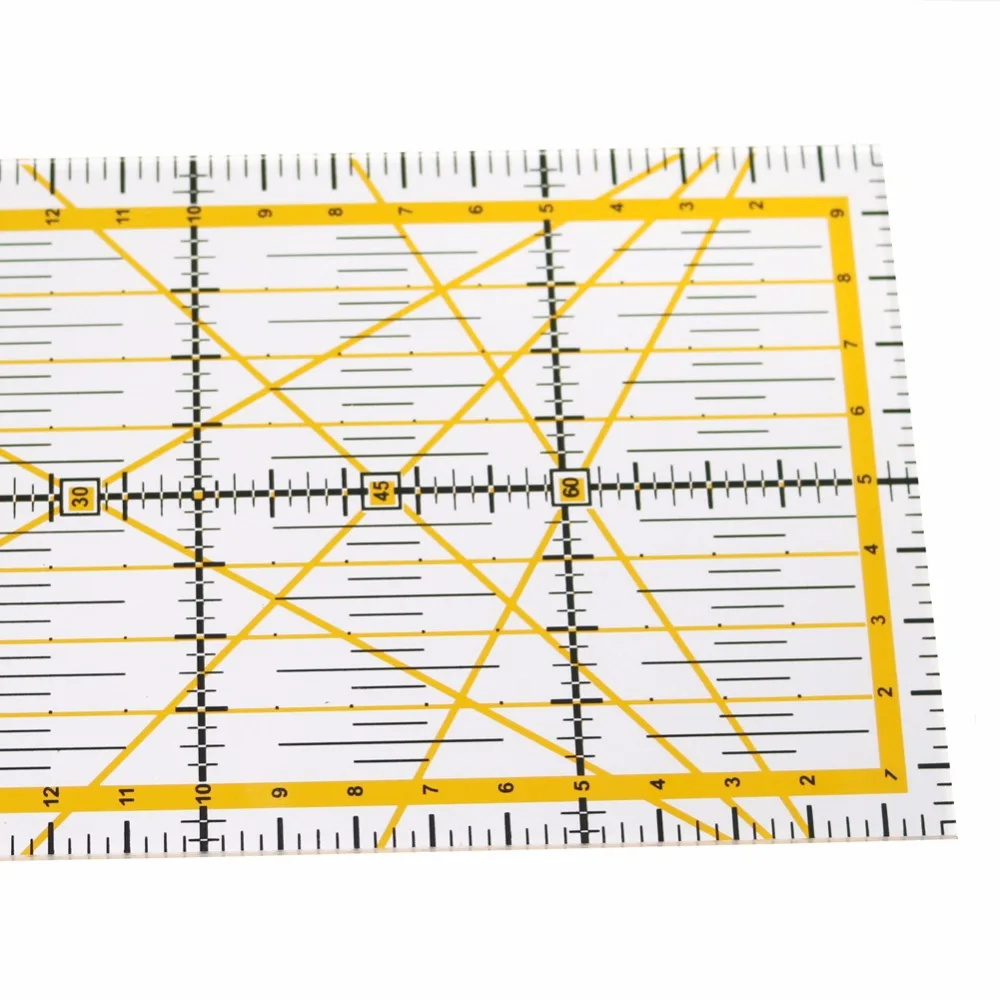 1Pc Acrylic Patchwork Aligned Ruler Transparent Student Drawing Ruler Office Measuring Supplies Tailor Sewing Tools 10Cmx45Cm