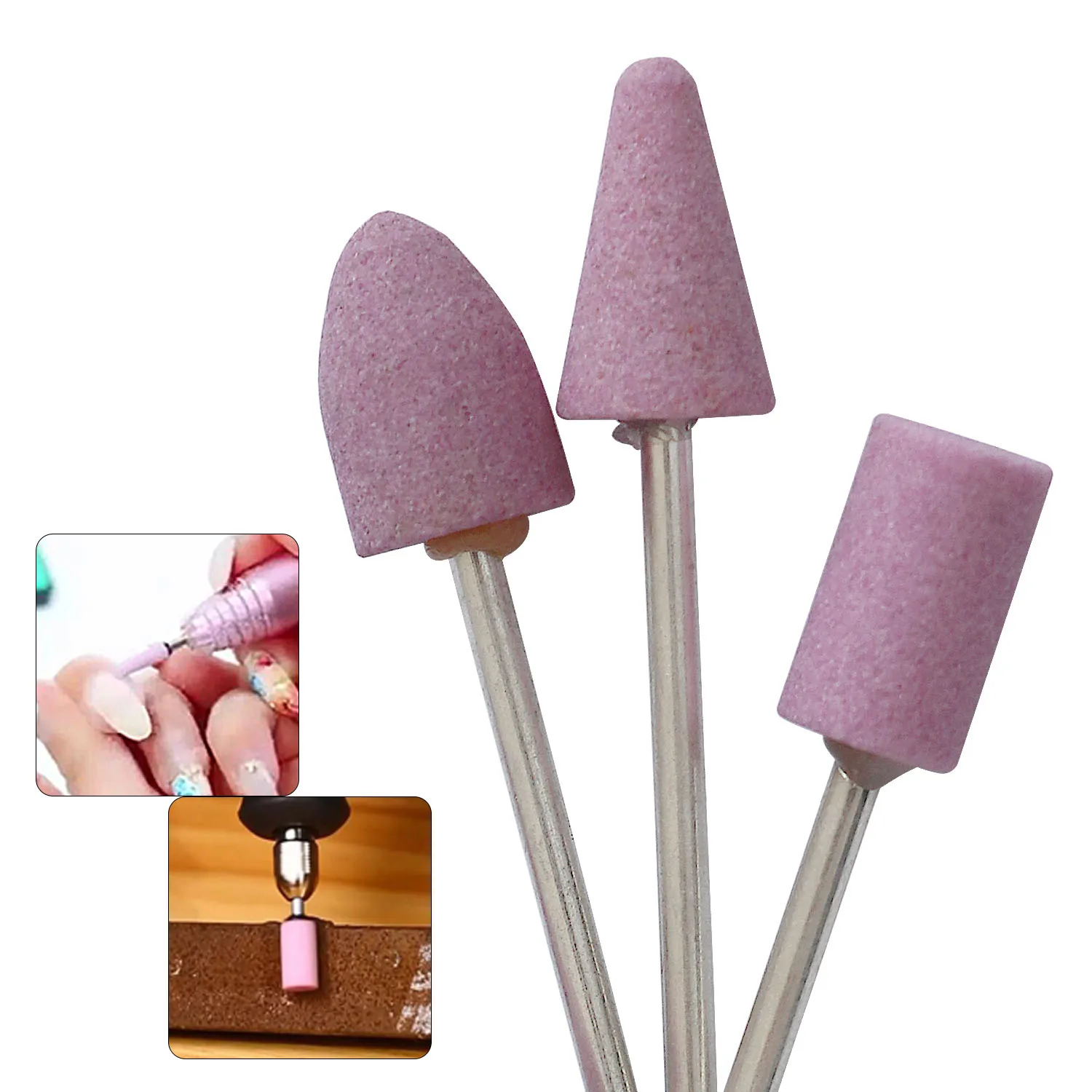 10pcs Shanked Grinding Wheel Grinding Head Hanging Grinder Tool Ceramic Nail Drill Bits Electric Manicure Electric Machine