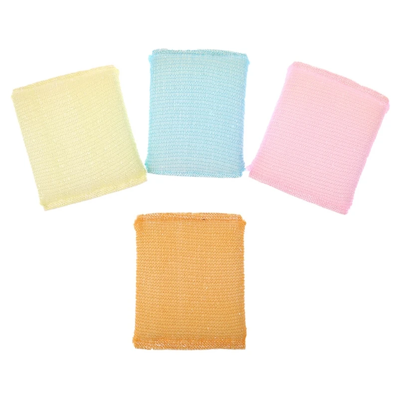 4ชิ้น/เซ็ตนุ่มฟองน้ำ Scouring Pads จานชามทำความสะอาดขัด Scrubber Pad