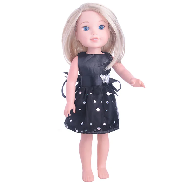 Doll Clothes Black/Blue Polka Dot Suspender Skirt,Lace Thigh Sock Fit 14.5 Inch Nancy Doll&36Cm Paola Renio Baby Doll Girl's Toy