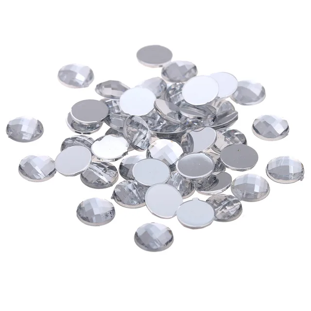 FAI DA TE 22 millimetri Grande Rotonda di Cristallo Strass Applique Flatback Gemme Acriliche Colla Su Strass Cristalli Pietre Beads Scrapbook 20pcs