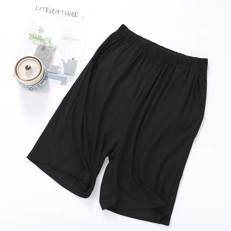 Large Size Summer Modal Mens Sleep Pants Casual Drawstring Short Pants Male Sleeping Shorts Loose Comfortable Men Sleep Bottoms