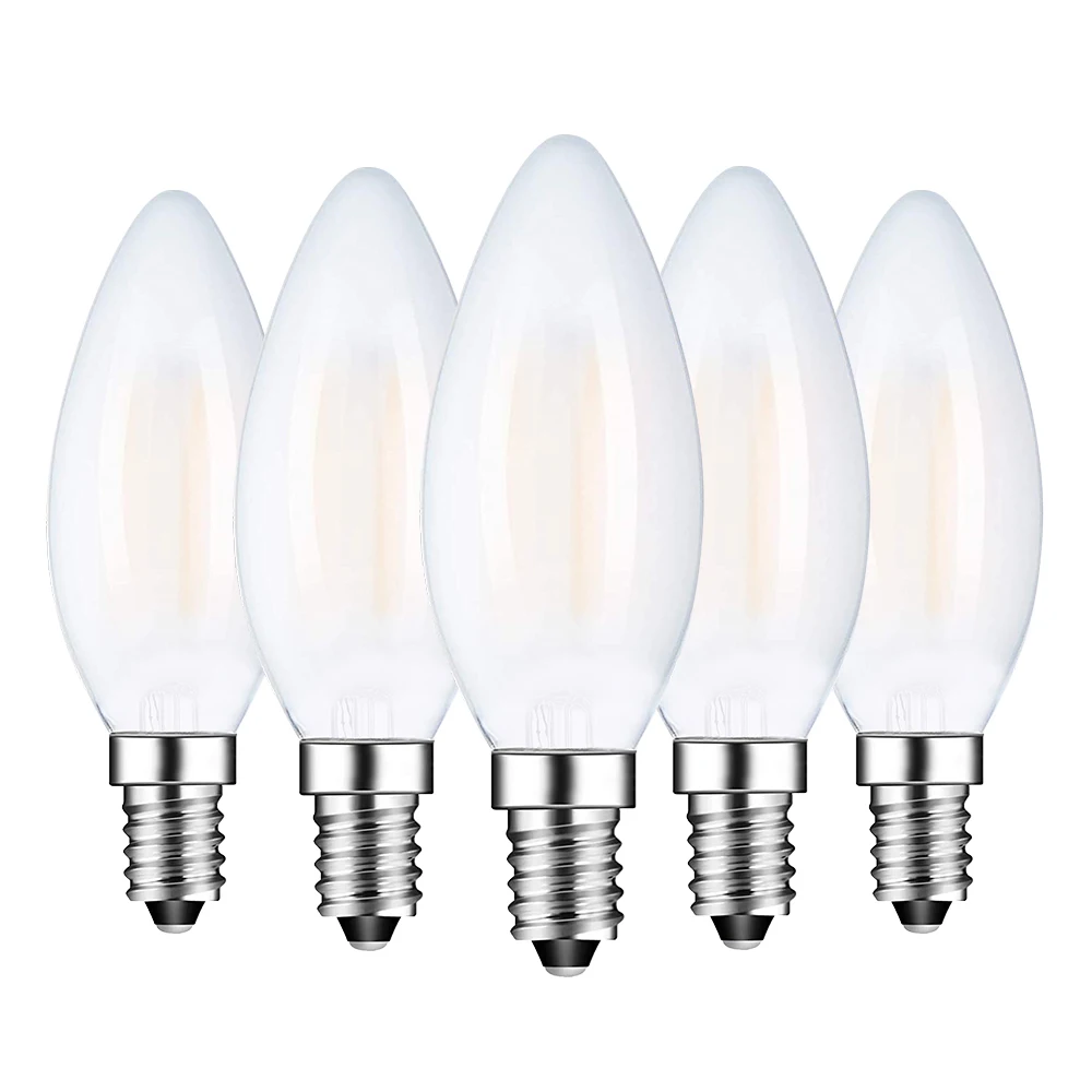 4W 6W Retro LED Kerzen-Glühfadenlampe C35 Mattierte Glühbirne E12 E14 Dimmbare Edison-Schraublampe Kronleuchter Warmweiß 2700K