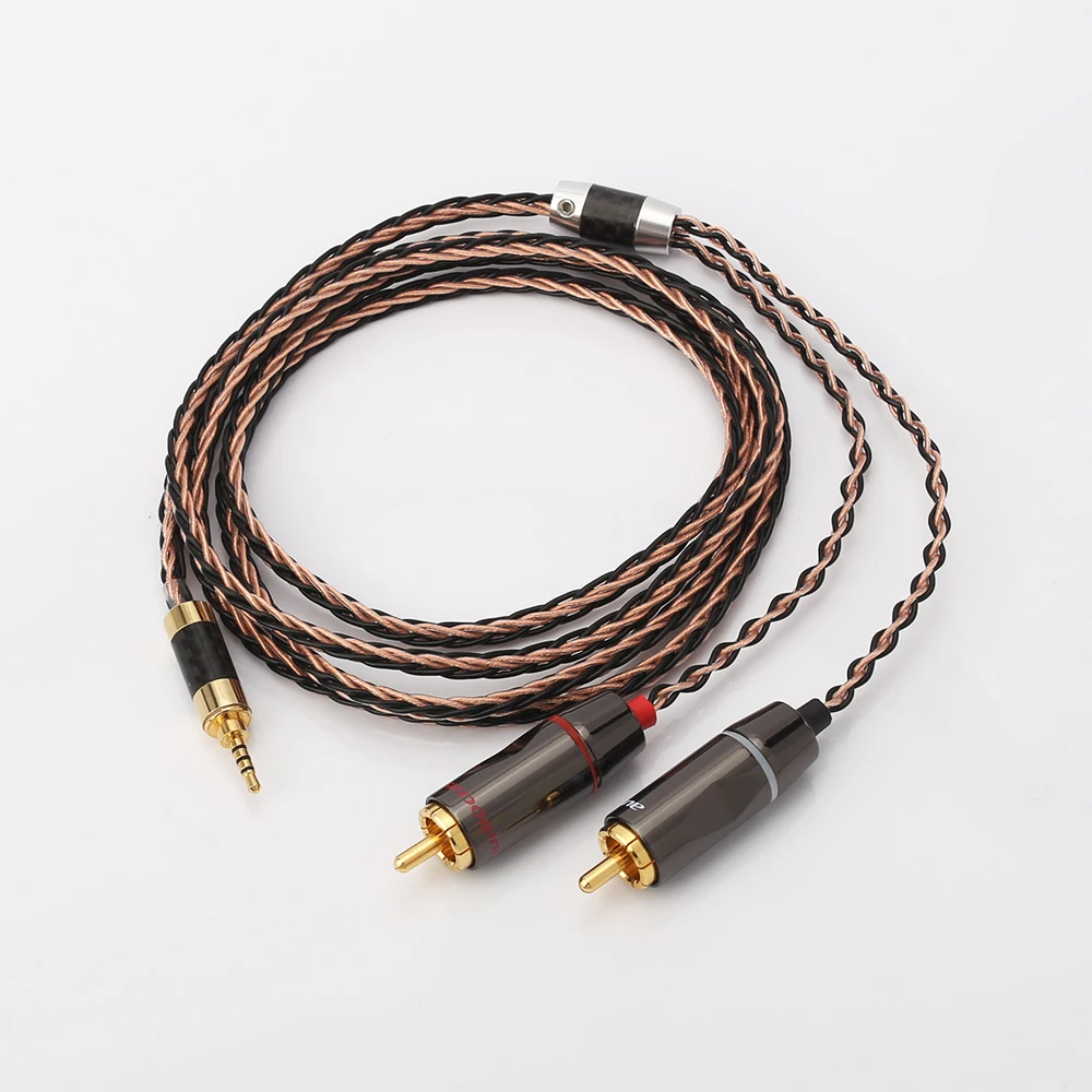 Audiocrast Hifi 2.5mm TRRS Balanced to 2 RCA Male Cable For Astell&Kern AK100II,AK120II,AK240, AK380,AK320,DP-X1