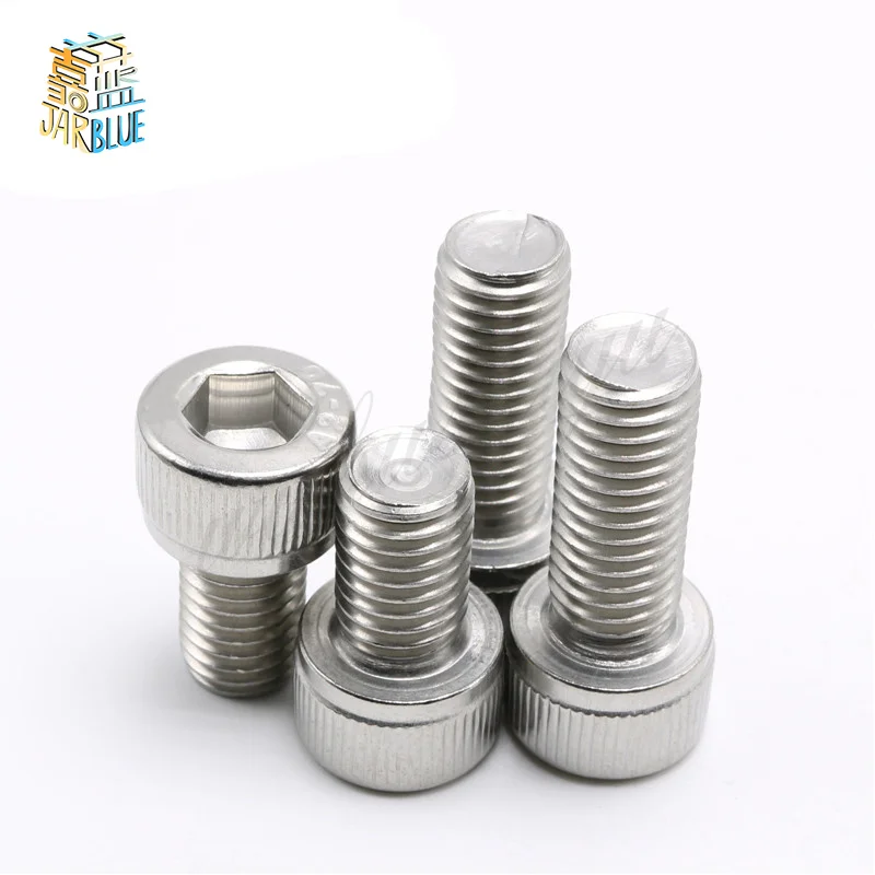 100pcs/Lot Metric Thread DIN912 M3x8 mm M3*8 mm 304 Stainless Steel Hex Socket Head Cap Screw Bolts