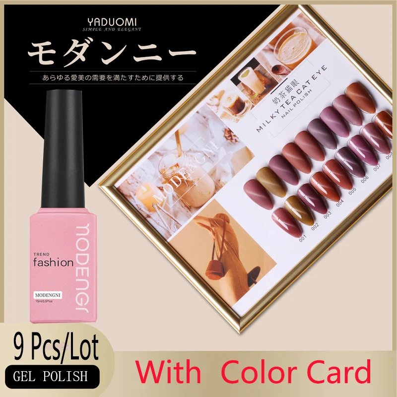 

3D Cat Eye Gel Nail Polish 15ml Blinking Soak Off Nail Art UV Gel Varnish Magnetic Effect Nail Gel varnish 9 Bottle Set