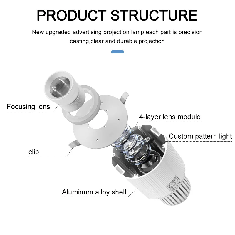 50W Custom design logo led projector spotlight Rotating OEM Indoor Lighting high power brightness