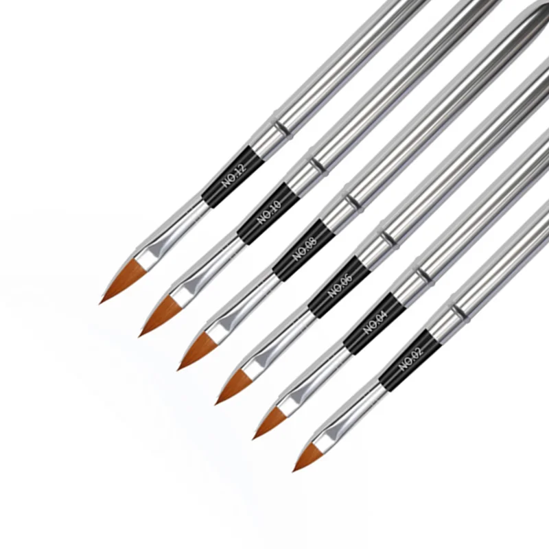 6Pcs Modieuze Nail Art Pen Met Metalen Handvat Nail Art Carving Pen Afneembare Vervanging Ontwerp Nail Art Schilderij Borstels