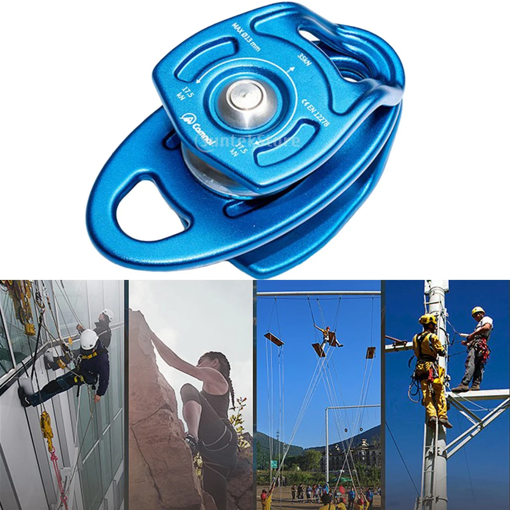 

35KN Double Pulley Twin Sheave Rope Pulley for Rope Tree Climbing Caving Climbing Hauling Dragging Lifting