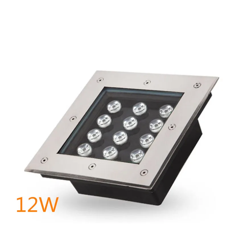 Square Outdoor IP67 Waterproof Inground Recessed 3W 4W 5W 9W 12W18W 24W 36W RGB LED Underground light