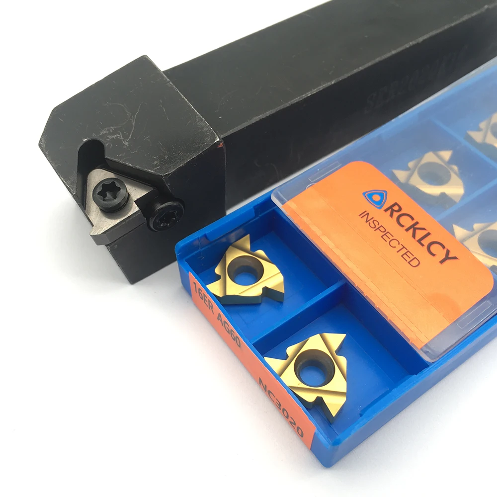 Herramienta de torneado de hilo externo, inserto de carburo, SER1212H16 SER1616H16 SER2020K16 SER2525M16 16ER AG60 AG55 1,0 1,25 1,5 2,0 2,5 3,0