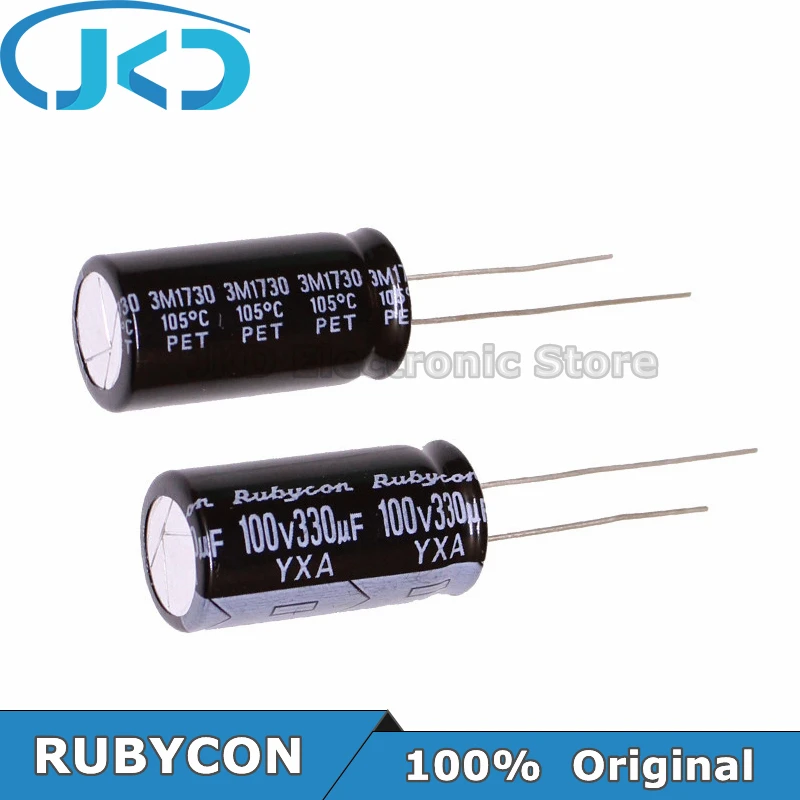 

10pcs RUBYCON 330UF 100V 12.5*25mm 330UF100V 100V330UF 12.5x25mm Aluminum Electrolytic Capacitor 100% Original