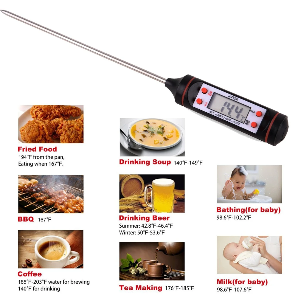 Digital Meat Thermometer Cooking Food Kitchen BBQ Probe Water Milk Oil Liquid Oven Digital Temperaure Sensor Meter Thermocouple