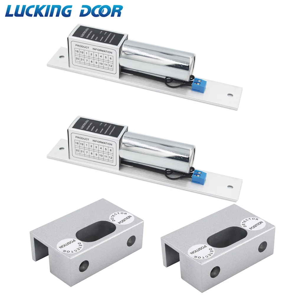 

LUCKING DOOR Stainless Steel Electric Bolt Lock DC 12V Solenoid Electric Door Lock and Aluminium Alloy Clamp Bracket