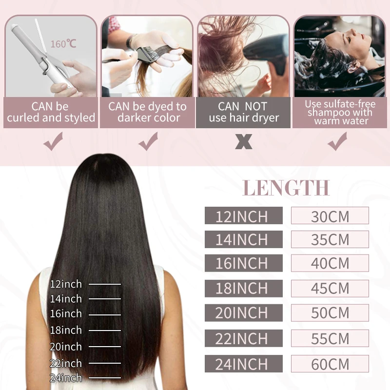 Ugeat-extensiones de cabello con Clip para mujer, cabello humano 100% Real, Balayage 2022, Color caliente, Clip de cabeza completa