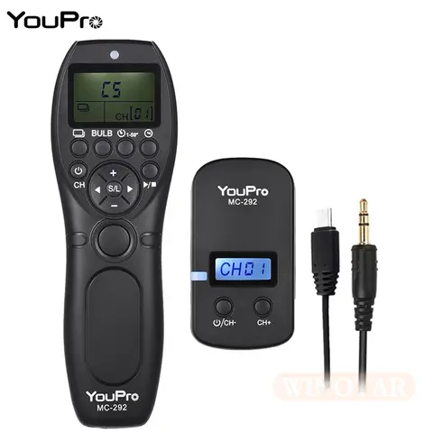 YouPro MC-292 S2 Wireless Shutter Timer Remote for Sony A7M4 A7M3 A7R4 A7R3 A7R2 A7S3/S2 A6600 A6500 A6400 A9II A7 A7R A7S A7RII