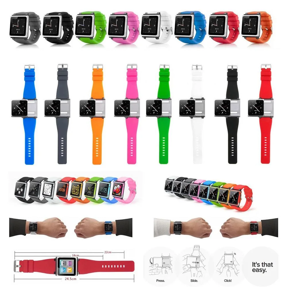 Sport Wrist Strap Watch Band For Apple iPod Nano 6 6th Generation Cover Case