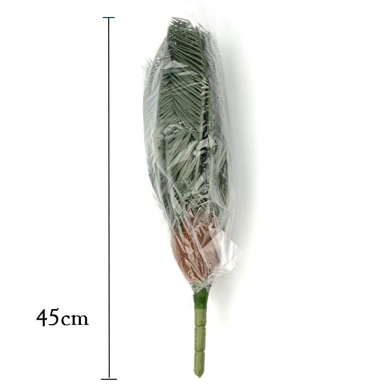 45cm große künstliche Palme Zweig tropische gefälschte Cycad Pflanzen Kunststoff Kokosnuss baum Blätter für Hausgarten Party Hochzeits dekor – Detail 4