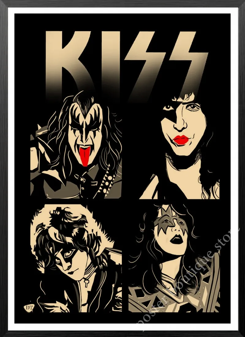 Heavy metal Kiss Rock band  Kraft paper Posters music team star classic decorative painting poster wall sticker