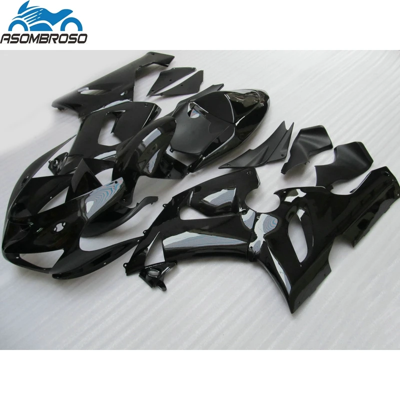 

Glossy Black Motorcycle ABS Plastic Sports bodyparts for Kawasaki Ninja ZX6R fairing kit 2005 2006 fairing set zx6r 05 06 GC02