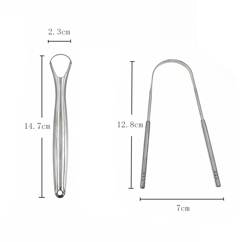 Stainless Steel Useful Tongue Scraper Cleaner Fresh Breath Cleaning Coated Tongue Oral Hygiene Care Tools