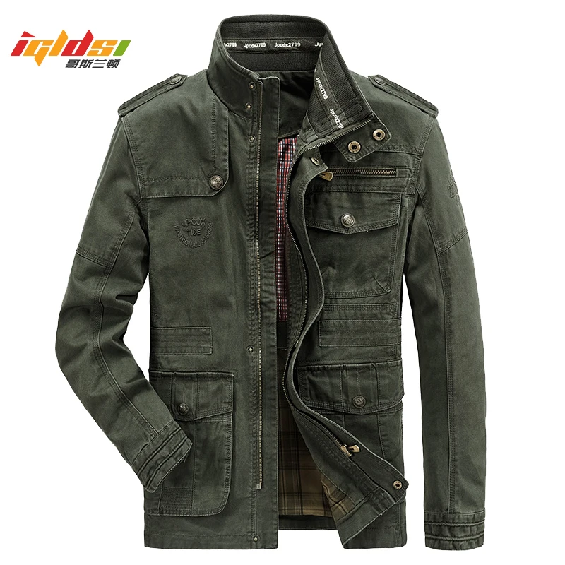 Men's Winter Cargo Jacket Cotton Business Casual Military Multi-pocket Male Air Force Pilot Jacket Outwear Coats Chaqueta Hombre