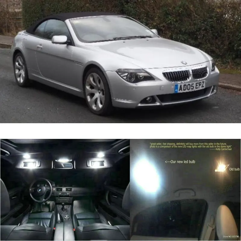 

LED Interior Car Lights For Bmw e64 05-11 room dome map reading foot door lamp error free 11pc