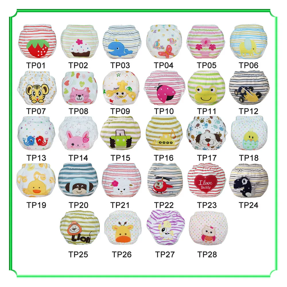 Save Money Baby Training Pants 20pcs Waterproof Cotton Trainer Potty Embroidery Training Diapers 28 Models Child Underwear