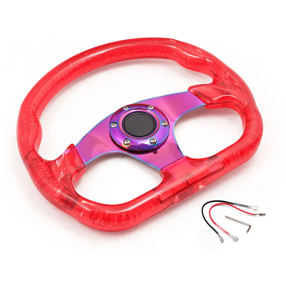 12.5inch 320MM Acrylic Steering Wheel & Horn Button 6 Holes Modified Sports steering wheel 10 Colors BX102089