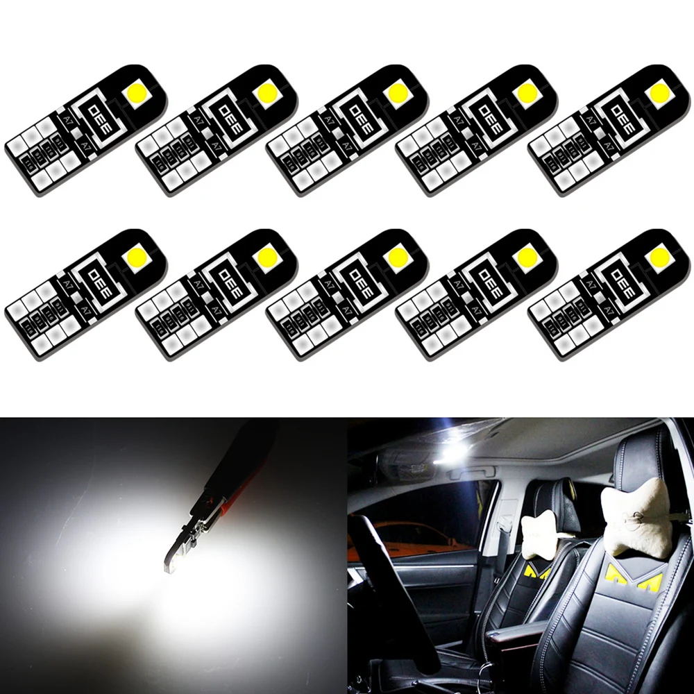 10x T10 W5W Car LED Canbus Bulb For Ford Focus 2 3 Fiesta MK2 MK3 Mondeo MK4 Fusion Ranger Interior Dome Light Reading Lights